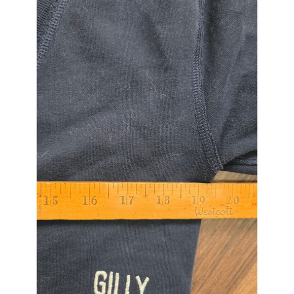 GILLY HICKS Navy Blue Cropped V Neck Sweatshirt Sz M Y2K streetwear sporty clean - Picture 5 of 5